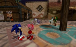 Size: 1680x1050 | Tagged: safe, artist:eli-j-brony, imported from derpibooru, rarity, spike, 3d, amy rose, crossover, female, gmod, link, male, obligatory pony, princess ruto, ruto, shipping, sonic the hedgehog, sonic the hedgehog (series), sparity, straight, the legend of zelda