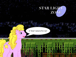 Size: 1024x768 | Tagged: safe, artist:4-chap, imported from derpibooru, starlight (g1), crossover, dialogue, g1, sonic the hedgehog (series)