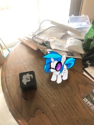 Size: 3024x4032 | Tagged: safe, imported from derpibooru, photographer:undeadponysoldier, dj pon-3, pinkie pie, vinyl scratch, pony, bluetooth, game, gameloft, irl, photo, ponies in real life