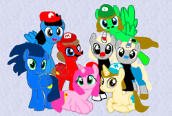 Size: 900x608 | Tagged: safe, artist:katierose45, artist:kurisha-chan, imported from derpibooru, pegasus, pony, unicorn, amy rose, ash ketchum, base used, cuphead, cuphead (character), dipper pines, gravity falls, luigi, mario, mario & luigi, mario & sonic, mario and sonic, mugman, pokémon, ponified, sonic the hedgehog, sonic the hedgehog (series), super mario bros.