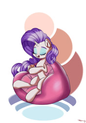 Size: 1194x1700 | Tagged: safe, artist:velcius, imported from derpibooru, rarity, pony, unicorn, abstract background, chair, coffee, eyes closed, female, hoof hold, mare, mug, sitting, smiling, solo