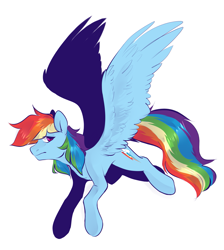 Size: 1457x1625 | Tagged: safe, artist:kazanzh, imported from derpibooru, rainbow dash, pegasus, pony, female, flying, mare, simple background, solo, white background