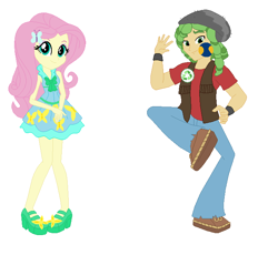 Size: 696x640 | Tagged: safe, artist:cheerful9, imported from derpibooru, fluttershy, sandalwood, equestria girls, female, male, sandalshy, shipping, straight