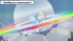 Size: 1280x720 | Tagged: safe, dhx media, edit, edited screencap, imported from derpibooru, screencap, rainbow dash, equestria girls, guitar centered, rainbow rocks, allspark, allspark animation, allspark pictures, guitar, hasbro, hasbro studios, intro, lyrics, magic school bus, music notes, nelvana, opening credits, opening theme, scholastic, solo, song in the comments, song reference, sonic rainboom, text, text box, theme song, theme song in the comments, theme songs, theme songs in the comments, transformation, wildbrain