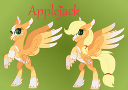 Size: 1280x899 | Tagged: safe, artist:superrosey16, imported from derpibooru, applejack, classical hippogriff, hippogriff, bald, base used, female, hippogriffied, solo, species swap