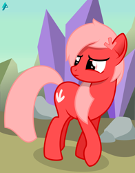 Size: 1600x2038 | Tagged: safe, artist:arifproject, imported from derpibooru, oc, oc only, oc:downvote, pony, derpibooru, crystal, derpibooru ponified, looking back, meta, ponified, solo, vector