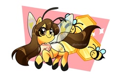 Size: 960x615 | Tagged: safe, artist:alinabrookart, imported from derpibooru, oc, bee, pony, honey-chan01, ponified