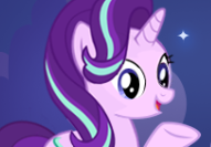 Size: 191x133 | Tagged: safe, imported from derpibooru, starlight glimmer, pony, unicorn, consider the following, cute, female, gameloft, glimmerbetes, mare, picture for breezies, raised hoof, solo