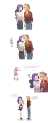 Size: 1383x3484 | Tagged: safe, artist:tcn1205, imported from derpibooru, applejack, rarity, sweetie belle, human, equestria girls, blushing, cloud, comic, cowboy hat, cute, diasweetes, female, hat, humanized, jackabetes, kissing, lesbian, overprotective, pony coloring, protective little sister, raribetes, rarijack, shipping, simple background, stetson, white background