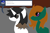 Size: 1023x669 | Tagged: safe, artist:dazzlingmimi, artist:eeveeglaceon, imported from derpibooru, oc, oc:cherry umbra, oc:twilight lightning, pony, ask balloon, ask bubble, tumblr:the sun has inverted, aqua green coat, ask, black and brown hair, brown eye, canterlot, color change, crowd, darkened coat, darkened hair, inverted, inverted cherry umbra, inverted colors, inverted twilight lightning, lighter coat, lighter hair, magenta eye, male and female, non-shipping, rally, rusty hair, speech bubble, tumblr, tumblr balloon, tumblr bubble, two colour hair, two toned hair, white coat, word balloon, word bubble