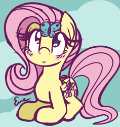 Size: 3796x4000 | Tagged: safe, artist:skeolan, imported from derpibooru, fluttershy, butterfly, pegasus, pony, blushing, cute, female, high res, mare, prone, shyabetes, sitting, solo