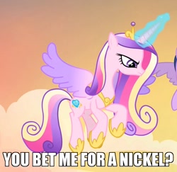 Size: 989x963 | Tagged: safe, edit, edited screencap, imported from derpibooru, screencap, princess cadance, twilight sparkle, alicorn, pony, angry, caption, female, image macro, mare, reaction image, solo, text, the fairly oddparents, twilight sparkle (alicorn)