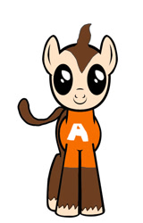 Size: 510x799 | Tagged: safe, artist:undeadponysoldier, imported from derpibooru, pony, aiai, ponified, solo, super monkey ball