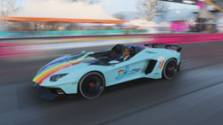 Size: 1920x1080 | Tagged: safe, artist:saturncarartz, imported from derpibooru, rainbow dash, pegasus, pony, car, female, forza horizon, forza horizon 4, game screencap, itasha, lamborghini, lamborghini aventador, lamborghini aventador j, mare