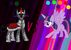 Size: 1000x700 | Tagged: safe, imported from derpibooru, king sombra, twilight sparkle, alicorn, pony, fight, twilight sparkle (alicorn), vs