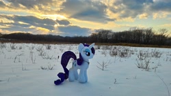 Size: 2048x1152 | Tagged: safe, artist:hihin1993, imported from derpibooru, rarity, pony, irl, japan, photo, plushie, snow, solo