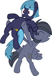 Size: 1025x1490 | Tagged: safe, artist:chipmagnum, imported from derpibooru, oc, oc only, oc:sabrina, pegasus, pony, female, holding a pony, mare, simple background, transparent background