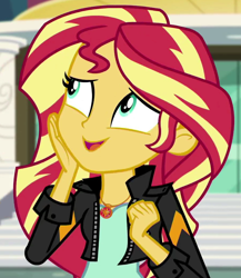 Size: 902x1040 | Tagged: safe, imported from derpibooru, screencap, sunset shimmer, equestria girls, mirror magic, spoiler:eqg specials, cropped, female, geode of empathy, jewelry, magical geodes, necklace, solo