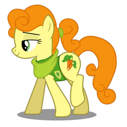 Size: 5000x5000 | Tagged: safe, artist:mundschenk85, imported from derpibooru, carrot top, golden harvest, pony, winter wrap up, absurd resolution, background pony, clothes, female, lidded eyes, plant team, ponytail, show accurate, simple background, solo, transparent background, vector, winter wrap up vest