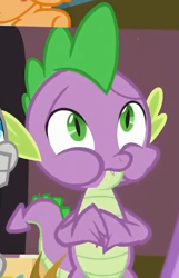 Size: 372x578 | Tagged: safe, imported from derpibooru, screencap, spike, dragon, a flurry of emotions, baby, baby dragon, claws, cropped, cute, male, puffy cheeks, spikabetes, tail