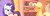 Size: 2834x892 | Tagged: safe, composite screencap, edit, edited screencap, imported from derpibooru, screencap, applejack, rarity, earth pony, pony, unicorn, look before you sleep, season 1, death stare, eating, eyes closed, golden oaks library, messy eating, panorama, rain, s'mores