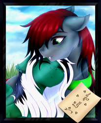 Size: 1600x1939 | Tagged: safe, artist:whitekitsuneko, imported from derpibooru, oc, oc only, pony, female, male, mare, note, nuzzling, oc x oc, shipping, stallion, straight