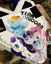 Size: 570x714 | Tagged: safe, imported from derpibooru, pinkie pie, rainbow dash, rarity, spike, twilight sparkle, dragon, earth pony, pegasus, pony, unicorn, battle bot, battlebots, you had one job