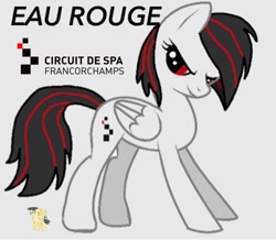 Size: 750x654 | Tagged: safe, artist:forzaveteranenigma, imported from derpibooru, oc, oc only, oc:eau rouge, pony, base used, circuit de spa francorchamps, eau rouge, simple background, watermark, white background