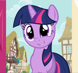 Size: 1003x940 | Tagged: safe, imported from derpibooru, screencap, twilight sparkle, pony, unicorn, baby cakes, cropped, cute, female, smiling, solo, twiabetes, unicorn twilight