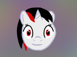 Size: 582x432 | Tagged: safe, artist:vex, imported from derpibooru, oc, oc only, oc:blackjack, pony, unicorn, fallout equestria, fallout equestria: project horizons, bust, fanfic, fanfic art, female, gray background, horn, looking at you, mare, portrait, simple background, solo