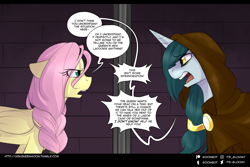 Size: 1250x837 | Tagged: safe, artist:cosmalumi, artist:its-gloomy, imported from derpibooru, fluttershy, oc, oc:bright eyes, pony, tumblr:ask queen moon
