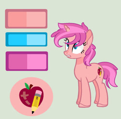 Size: 1024x1009 | Tagged: safe, artist:rose-moonlightowo, imported from derpibooru, oc, oc only, oc:royal hazeline, pony, unicorn, female, mare, offspring, parent:cheerilee, parent:trenderhoof, simple background, solo