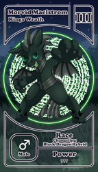 Size: 800x1399 | Tagged: safe, artist:vavacung, imported from derpibooru, oc, oc:morvid maelstrom, changeling, hybrid, character card, male, pactio card