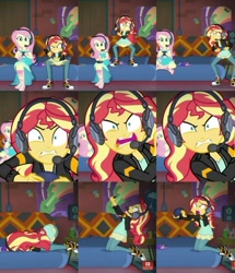 Size: 735x855 | Tagged: safe, edited screencap, imported from derpibooru, screencap, fluttershy, sunset shimmer, equestria girls, equestria girls series, game stream, spoiler:eqg series (season 2), clothes, comic, converse, female, game, gamer fluttershy, gamer sunset, pantyhose, psycho gamer sunset, screencap comic, shoes, sneakers, tell me what you need