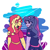 Size: 512x512 | Tagged: safe, artist:amelia-yap, imported from derpibooru, sci-twi, sunset shimmer, twilight sparkle, equestria girls, equestria girls series, spring breakdown, spoiler:eqg series (season 2), clothes, dress, duo, duo female, female, heart, holding hands, lesbian, scitwishimmer, shipping, sunsetsparkle