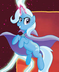 Size: 258x312 | Tagged: safe, idw, imported from derpibooru, trixie, pony, spoiler:comicnightmareknights02, comic, cropped, female, lightning, magic, solo