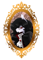 Size: 1581x2190 | Tagged: safe, artist:sugaryicecreammlp, imported from derpibooru, pony, vampony, bust, clothes, dracula, facial hair, male, ponified, portrait, solo, stallion