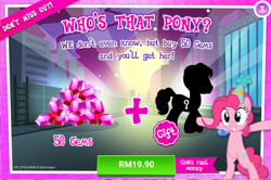 Size: 1038x691 | Tagged: safe, imported from derpibooru, pinkie pie, pony, advertisement, costs real money, gameloft, gem, official