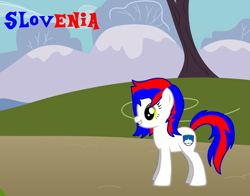 Size: 830x650 | Tagged: safe, artist:scoutimusprime, imported from derpibooru, oc, earth pony, pony, pony creator, earth pony oc, female, mare, nation ponies, ponified, slovenia, smiling, standing