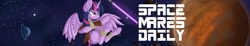 Size: 1903x350 | Tagged: safe, artist:sethisto, imported from derpibooru, twilight sparkle, alicorn, pony, equestria daily, april fools, april fools 2019, banner, female, jedi, lightsaber, mare, planet, solo, space, space mares, space mares daily, star wars, stars, twilight sparkle (alicorn), weapon