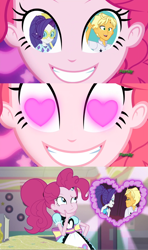 Size: 1280x2160 | Tagged: safe, artist:3d4d, imported from derpibooru, pinkie pie, ragamuffin (equestria girls), rarity, coinky-dink world, eqg summertime shorts, equestria girls, equestria girls series, spring breakdown, spoiler:eqg series (season 2), female, male, meme, pinkie the shipper, pinkie's eyes, ragamuffin (g4), rarimuffin, shipping, straight