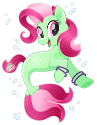 Size: 1167x1500 | Tagged: safe, artist:zerogravitybadger, imported from derpibooru, minty, earth pony, pony, sea pony, seapony (g4), my little pony: the movie, bracelet, fins, g3, g3 to g4, g4, generation leap, jewelry, seaponified, seapony minty, simple background, species swap, tail, transparent background