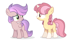 Size: 1280x745 | Tagged: safe, artist:foxysparkle, imported from derpibooru, oc, oc only, pegasus, pony, unicorn, colt, half-siblings, magical lesbian spawn, male, offspring, parent:apple bloom, parent:scootaloo, parent:sweetie belle, parents:scootabelle, parents:sweetiebloom