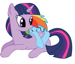 Size: 900x765 | Tagged: safe, artist:rainbrodash, imported from derpibooru, rainbow dash, twilight sparkle, pegasus, pony, unicorn, cute, dashabetes, eyes closed, female, lesbian, mare, shipping, simple background, sleeping, smiling, transparent background, twiabetes, twidash, unicorn twilight