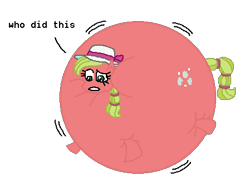 Size: 449x335 | Tagged: safe, artist:theinflater19, imported from derpibooru, series:maplejack p balloon prank, cowboys and equestrians, inflation, mad (tv series), mad magazine, mapleball, maplejack, prank, spherical inflation