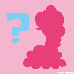 Size: 1000x1000 | Tagged: safe, imported from derpibooru, pinkie pie, pony, female, guess who, official, pinkie pie month, pokémon, question mark, silhouette, solo, who's that pokémon, who's that pony