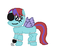 Size: 202x173 | Tagged: safe, artist:drypony198, imported from derpibooru, oc, oc:dizzy pinwheel, pegasus, pony, robot, robot pony, animatronic, cowboys and equestrians, crossover, female, five nights at freddy's, foxy, hook, mad (tv series), mad magazine, mare, picture for breezies, species swap