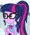 Size: 915x1063 | Tagged: safe, edit, edited screencap, editor:mycarhasamoustache, imported from derpibooru, screencap, sci-twi, twilight sparkle, equestria girls, equestria girls series, text support, female, geode of telekinesis, magical geodes, ponytail, smile edit, solo