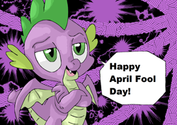 Size: 1270x900 | Tagged: safe, artist:mojo1985, imported from derpibooru, spike, dragon, april fools