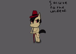 Size: 2100x1500 | Tagged: safe, artist:undeadponysoldier, imported from derpibooru, oc, oc only, oc:the undead pony soldier, pony, cane, fedora, hat, inverted cross